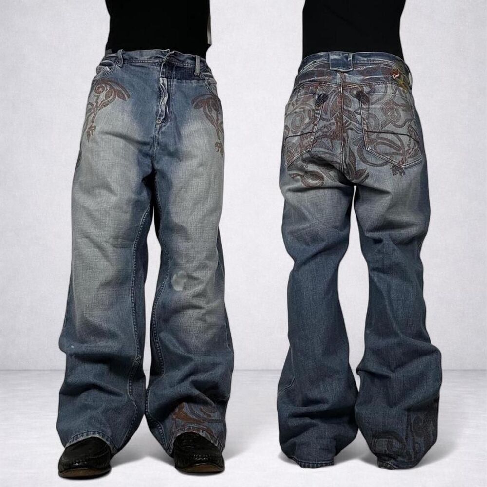 Akademiks Men's Blue and Navy Jeans